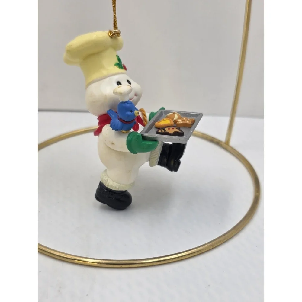 VTG 1997 Mistletoe Magic Snowman Baker Christmas Ornament Cookies‎ Bird 3.5